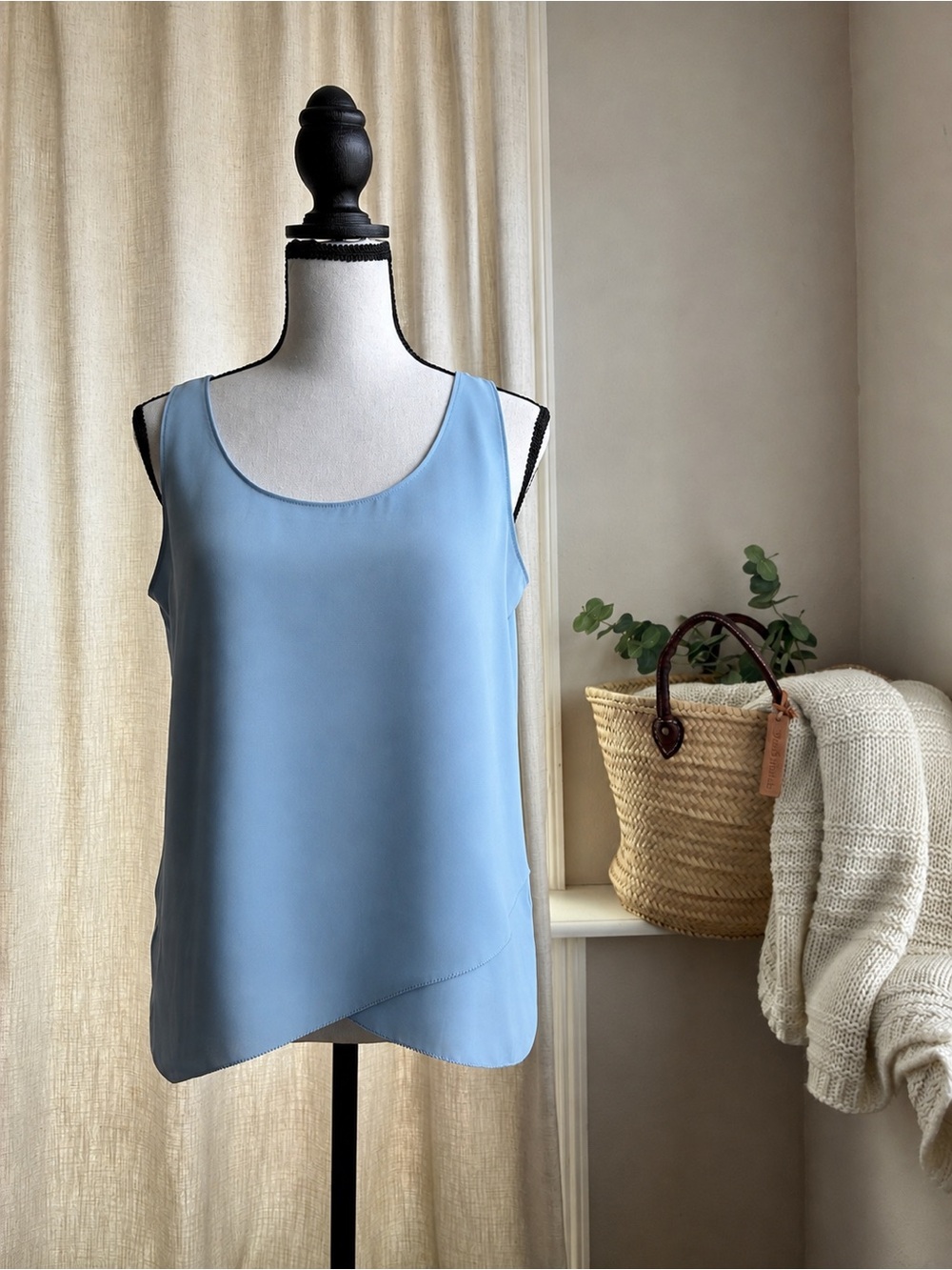 Calvin Klein Blue Sleeveless Blouse XS